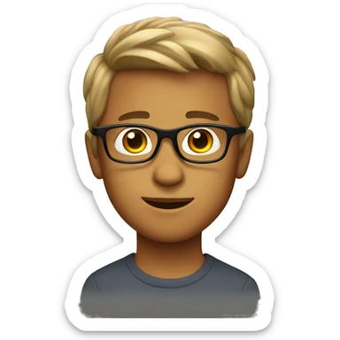 handsome boy in glasses sticker