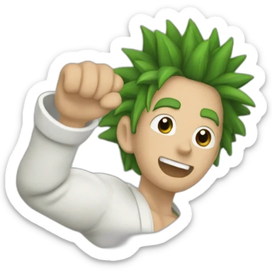 Senku con un tubo de ensayo en la mano sticker