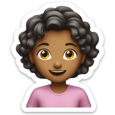 a girl showing exciting emotions sticker