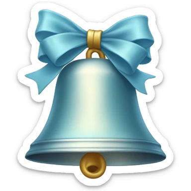 bell with light blue bow sticker