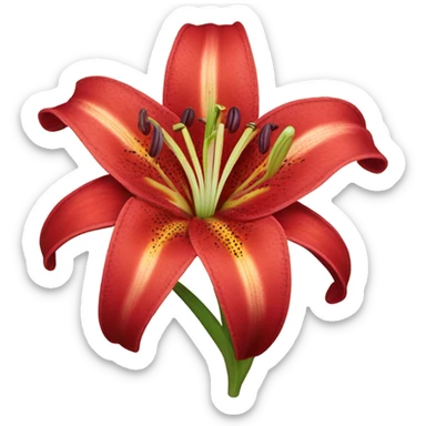 red lilium sticker