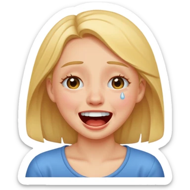 girl crying laughing sticker