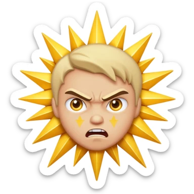 Rayos estrella  cara enojada sticker