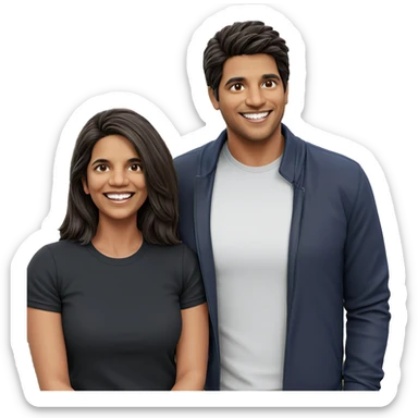 couple smiling outdoors together sticker