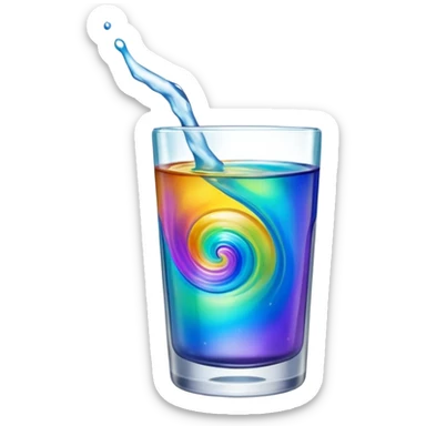 Oil on Water in  a glass  sticker