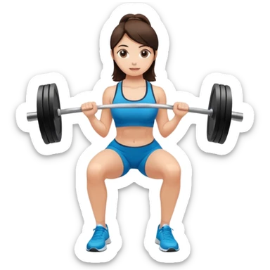 brunete girl doing squats with weight at the gym sticker
