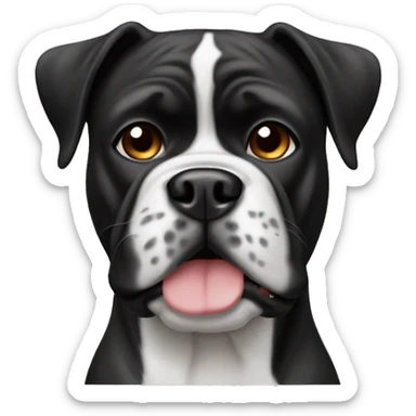 black and white boxer dog  sticker