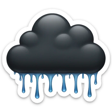 black clouds and rain dripping down sticker