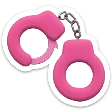 fuzzy pink handcuffs sticker