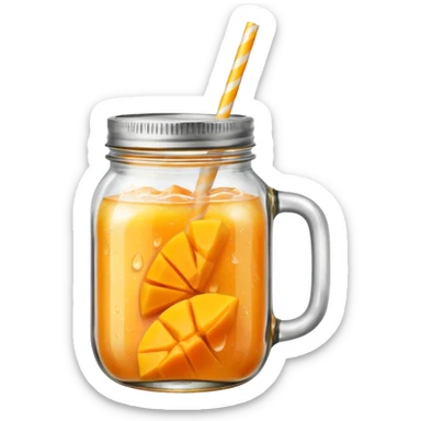 Mango mason jar drink sticker