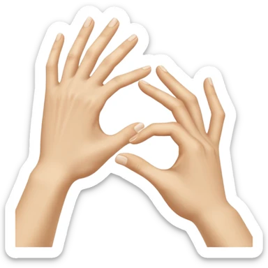 two white hands beautiful reaching out to each other like in the painting of the creation of Adam sticker