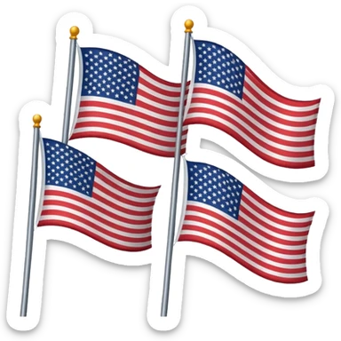asian flag and american flag emoji sticker
