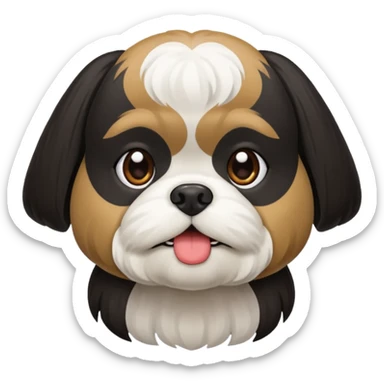 Perro shitzu color negro sticker