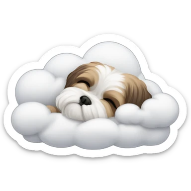 Shih tzu sleeping in cloud bed sticker