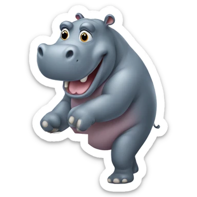 hippo delivering a package sticker