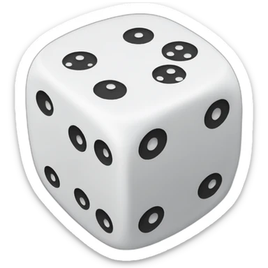 white dice with 1, 3 and 5 on each five sticker