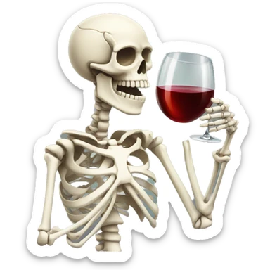 Skeleton drinking wine  sticker