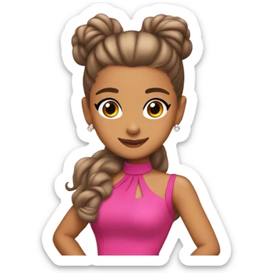 Ariana grande with her pink awesome dress  sticker