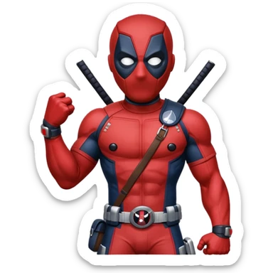 Deadpool with New England Patriots sticker