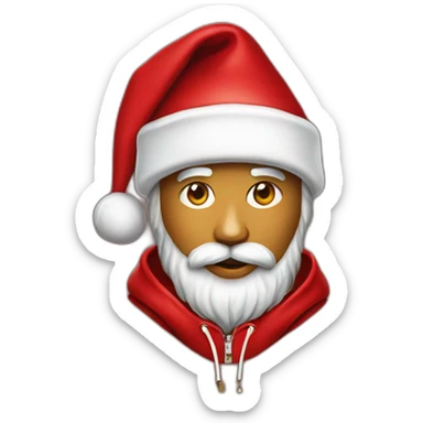 Santa clause wearing red louis vuitton x supreme collab hoodie sticker