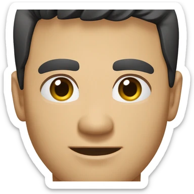 A head and shoulders shot of a 32 year old Asian man, with short black hair,   with brown eyes wearing a t-shirt. sticker