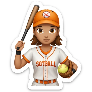 Niña jugando Softball  sticker