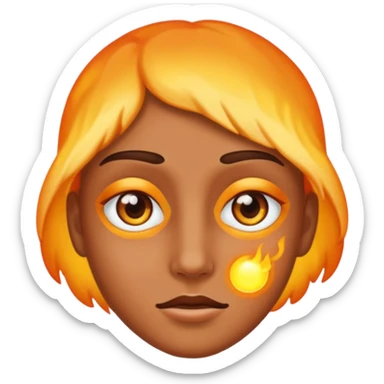 Error face with heat eyes sticker