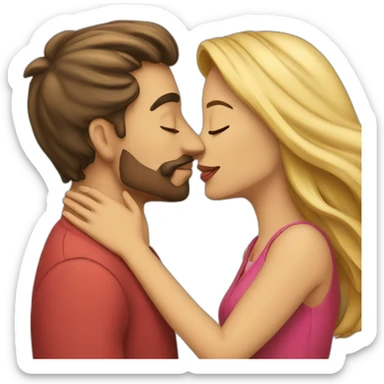 hombre y mujer beso sticker