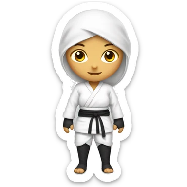 White clothes ninja girl sticker