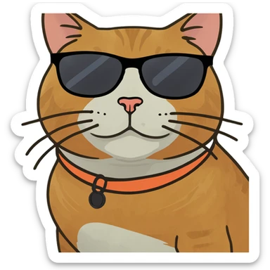 Cat with sunglasses sticker