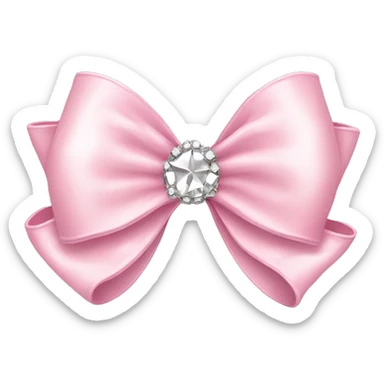 light pink bow with rhinestones  sticker