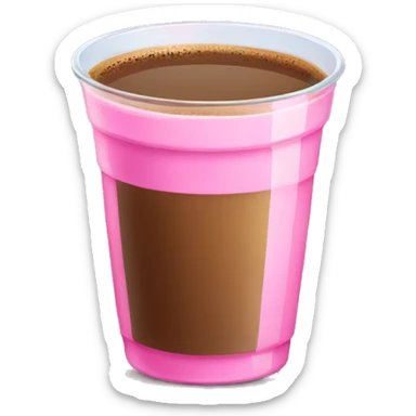 Pink glass of coffee sticker