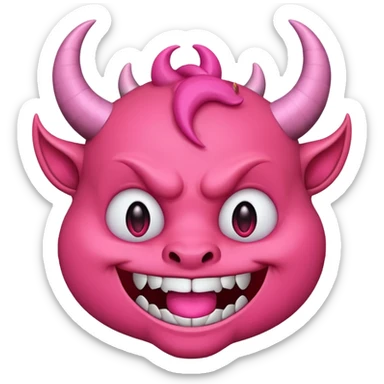 Devil emoji but pink 😈 sticker