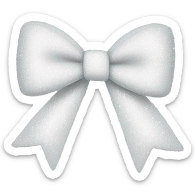 White sparkly bow sticker