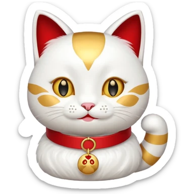 Lucky cat with red details sticker