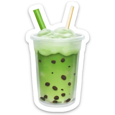 Matcha boba ice tea  sticker