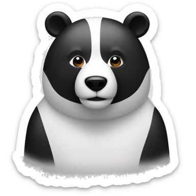 Black and white bear sticker