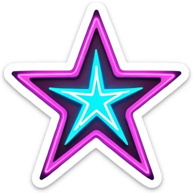 neon cyberpunk style star sticker