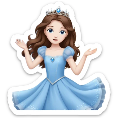 Mushrooms princess brown hair blue eyes dancing under the moon  sticker