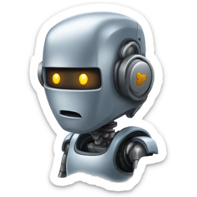 a robot generating flashcard sticker