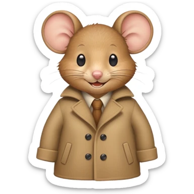 mouse wearing coat sticker