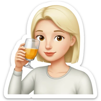 person drinking from a glass, simple and cheerful sticker