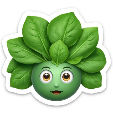Spinach with eyes without human face sticker