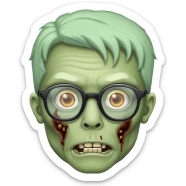Zombie with big glasses more visible glasses, some difference between zombie and glasses sticker