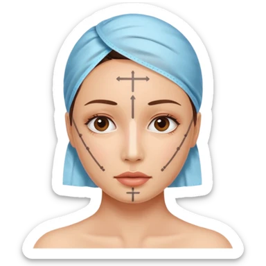 plastic surgery emoji with face and marking lines sticker