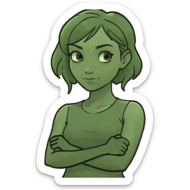 Black girl with arms crossed sticker
