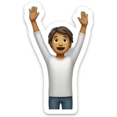 Blind man raising hands up and showing underarm with hair sticker