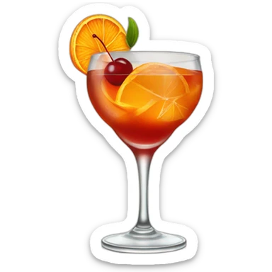 an old fashioned cocktail with a cherry in it and a twisted orange peel sticker