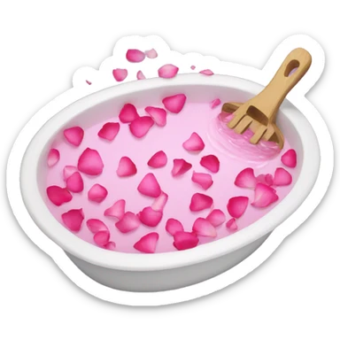 tub with rose petals and pink water  sticker