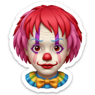 very sad clown sticker